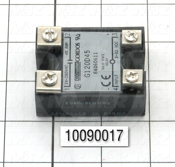 Solid State Relay, 1 Pole, 3-32VDC Input, 24-280VAC Output, 45A