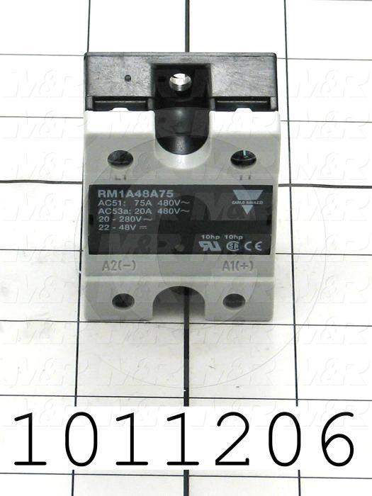 Solid State Relay, 24-265VAC / 24-180VDC Input, 480VAC Output, 75A