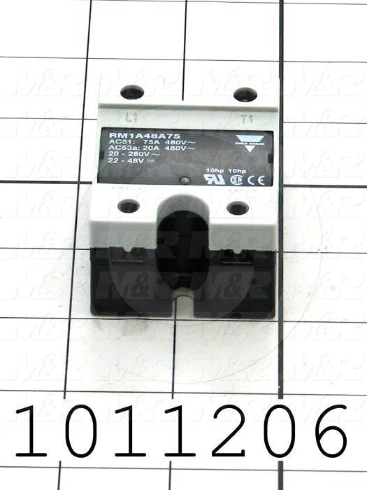 Solid State Relay, 24-265VAC / 24-180VDC Input, 480VAC Output, 75A