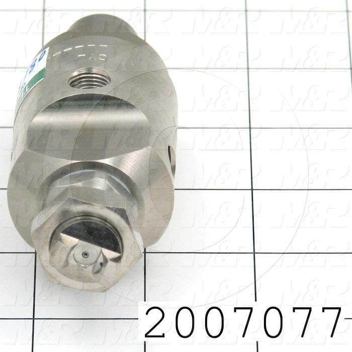 Spraying Systems, Air Atomizing Nozzle, Flat Pattern, Shut-Off Needle Type, 1/4 in. NPT Liquid Inlet, 1/4" NPT Air Inlet