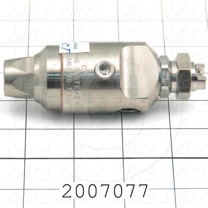 Spraying Systems, Air Atomizing Nozzle, Flat Pattern, Shut-Off Needle Type, 1/4 in. NPT Liquid Inlet, 1/4" NPT Air Inlet