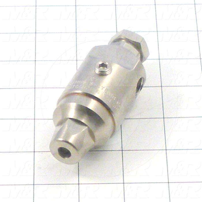 Spraying Systems, Air Atomizing Nozzle, Wide Angle Round, Shut-Off/ Cleanout Needle Type, Stainless Steel Material