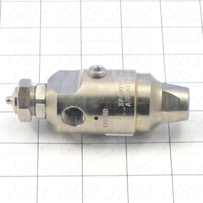 Spraying Systems, Air Atomizing Nozzle, Wide Angle Round, Shut-Off/ Cleanout Needle Type, Stainless Steel Material
