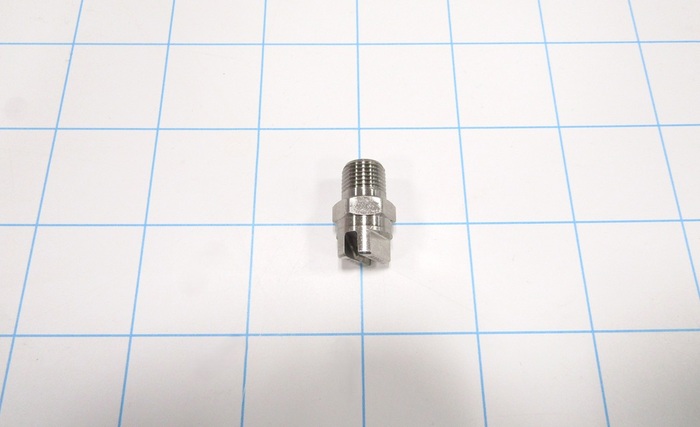 Spraying Systems, Spray Nozzle, Flat Pattern, 316 Stainless Steel Material, 1/8" NPT Liquid Inlet, 2.8 gpm Flow Rate, Male Thread Mounting
