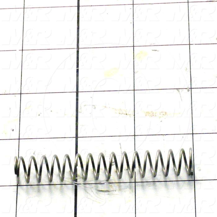 Springs, Compression Type, 0.045 in. Wire Diameter, 0.48 in. Outside Diameter, 3.00 in. Overall Length, 0.742" Solid Length, 16.8 Total Coils, Music Wire Material