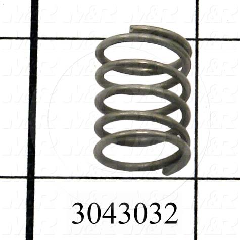 Springs, Compression Type, 0.055 in. Wire Diameter, 0.600" Outside Diameter, 0.750" Overall Length, Music Wire Material, Closed and Ground Spring Ends