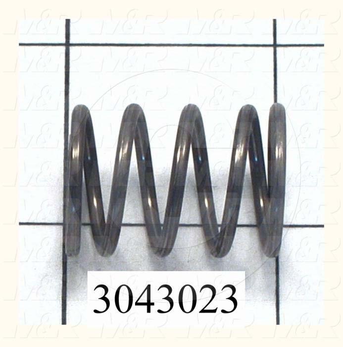 Springs, Compression Type, 0.072 in. Wire Diameter, 0.720" Outside Diameter, 1.00" Overall Length, 0.397" Solid Length, 5 Total Coils, Closed and Ground Spring Ends, 42.00 Lb/In Rate