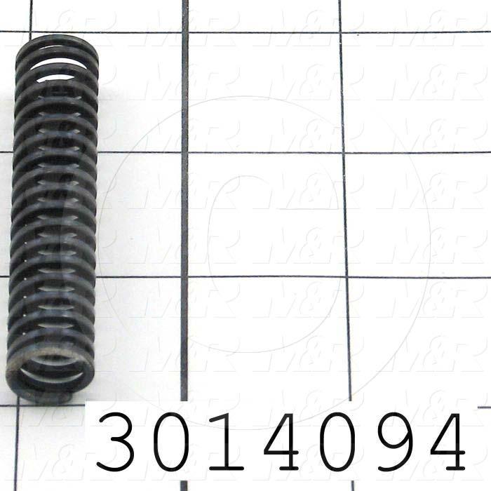 Springs, Die Spring Type, 0.063 Square Wire Wire Diameter, 0.529" Outside Diameter, 2.50 in. Overall Length, 19 Total Coils, Steel Material, Closed and Ground Spring Ends, 17.00 Lb/In Rate