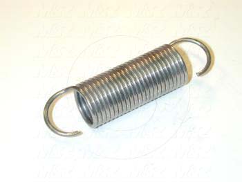 Springs, Extension Type, 0.075" Wire Diameter, 0.75 in. Outside Diameter, 3.15" Overall Length, Stainless Steel 302 Material, Hook Ends Spring Ends, 5.39 Lb/In Rate