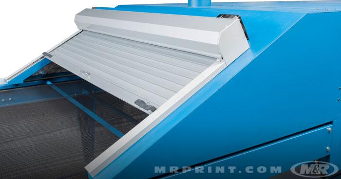 Integrated Roll-Down Outfeed Hood on Sprint 3000 Gas Screen Printing Conveyor Dryer