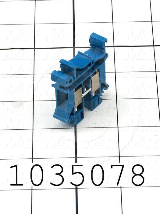 Terminal Block, 1 Pole, 20-6AWG, 65A, Blue