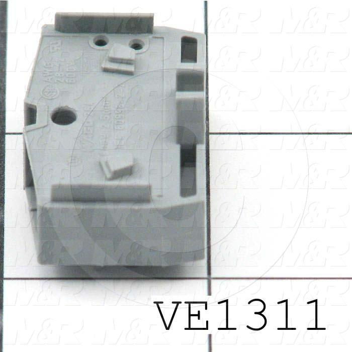 Terminal Block, 4 COND End, Gray
