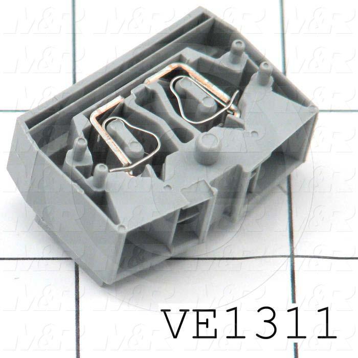 Terminal Block, 4 COND End, Gray