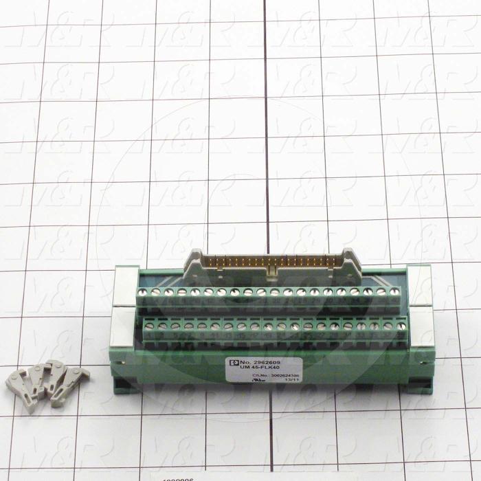 Terminal Block, 40 Pins, With Ribbon Cable Connector