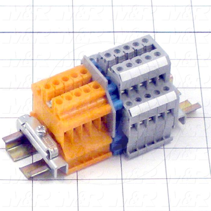 Terminal Block, 5 Orange / 5 Gray