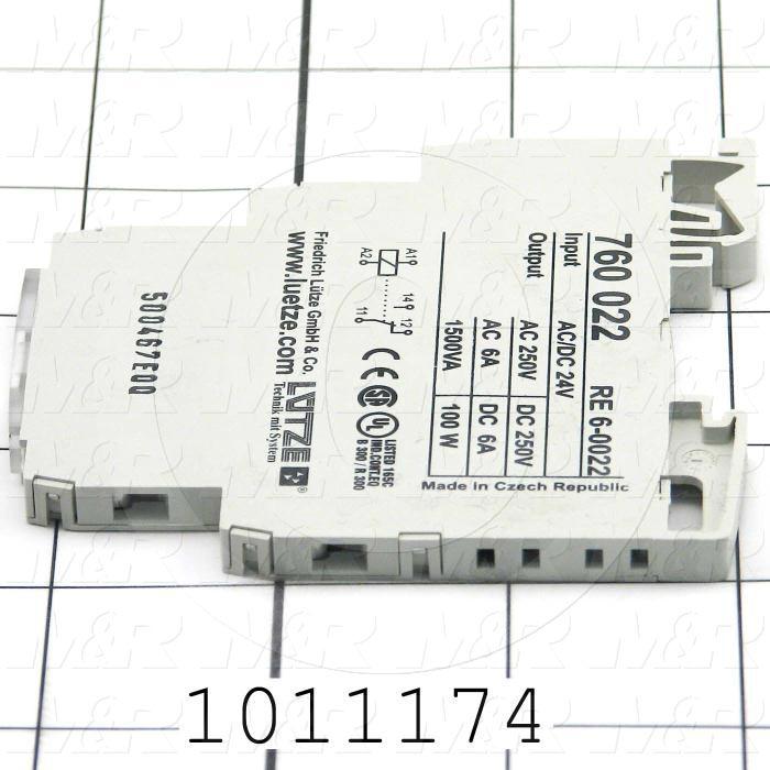 Terminal Block Relay, 24V AC/DC, 250VAC, 6A