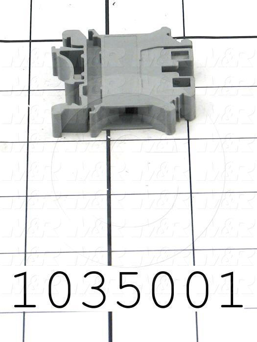 Terminal Block, Screw Clamp, 2 Poles, 24-6AWG, 65A, 600V, Gray