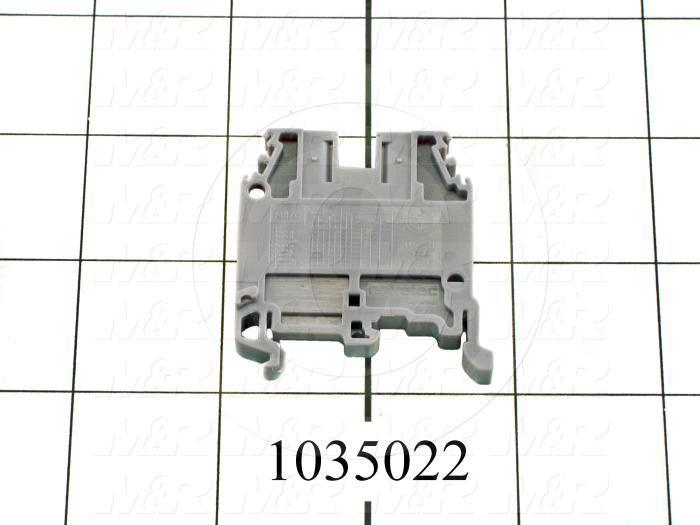 Terminal Block, Screw Clamp, 2 Poles, 26-10AWG, 30A, 600V, Gray