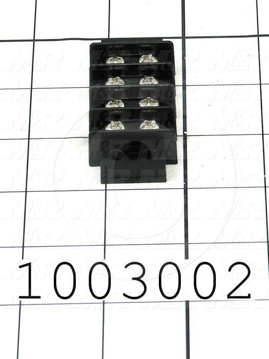 Terminal Block, Strip, 4 Poles, 14AWG