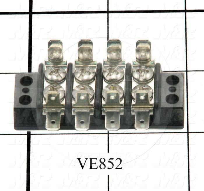 Terminal Block, Strip, 4 Poles