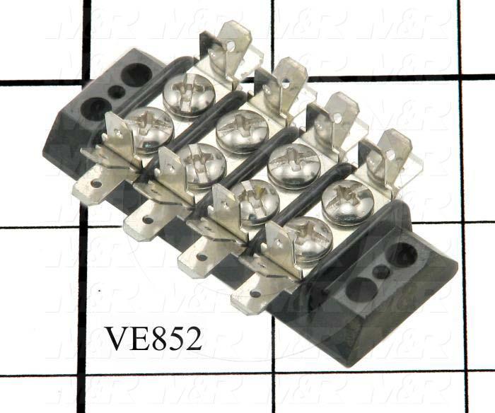 Terminal Block, Strip, 4 Poles