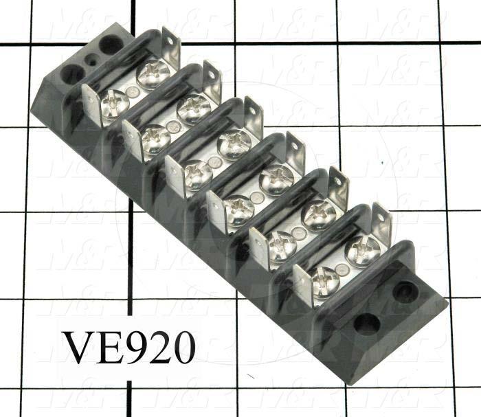 Terminal Block, Strip, 6 Poles
