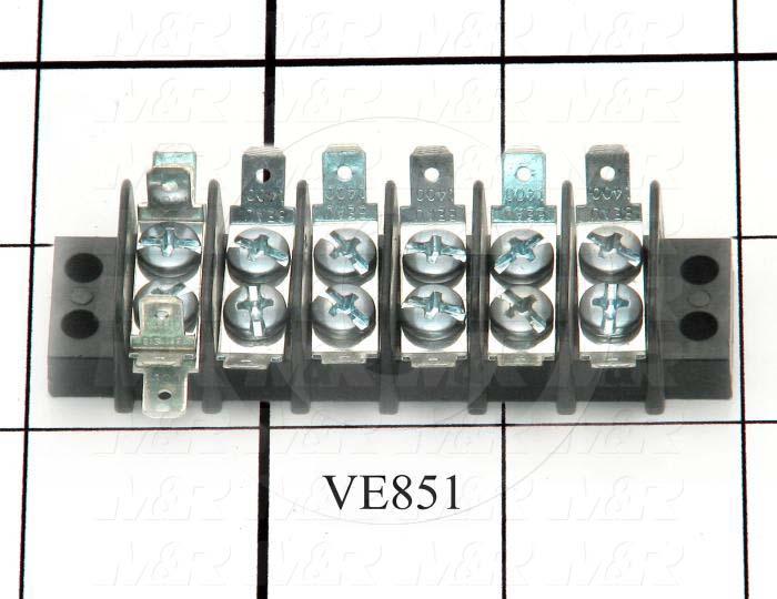 Terminal Block, Strip, 6 Poles