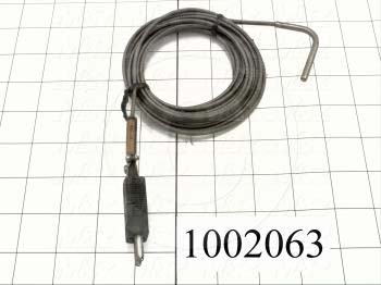 Thermocouple, Right Angle Type J, 144", VAT Style