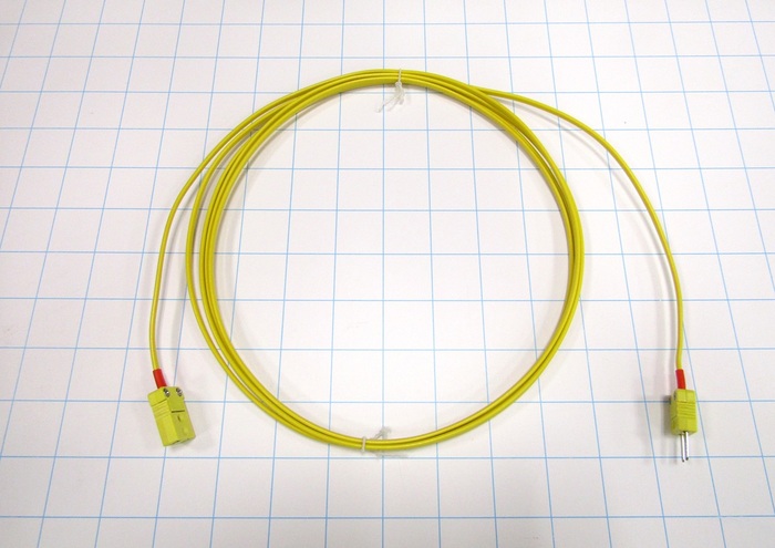 Thermocouple Wire, Extension, With Connectors, 10', Flat Pin Mini, Male to Female, Type K
