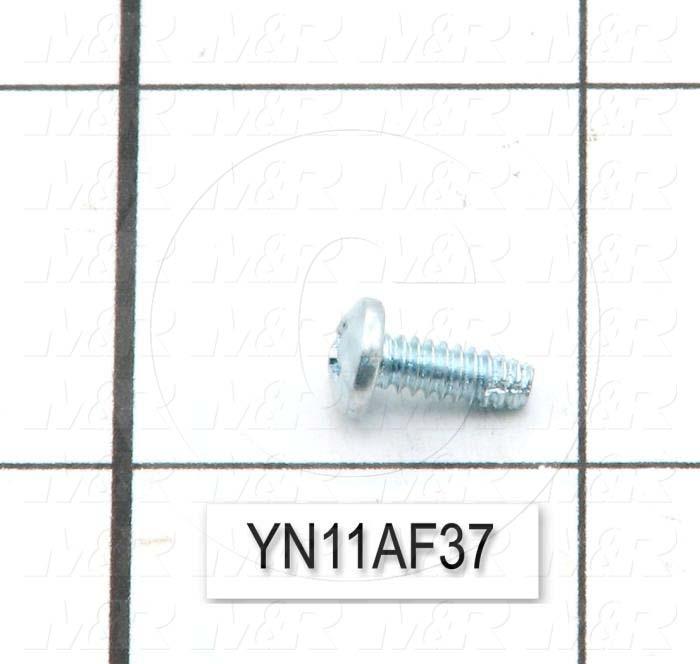 Thread-Forming, Head Pan Phillips, Thread Size 6-32, Screw Length 3/8", Material 1 Steel, Finish Nickel Plated