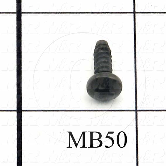 Thread-Forming, Head Pan Phillips, Thread Size #8, Screw Length 1/2 in., Material 1 Steel, Finish Black Oxide
