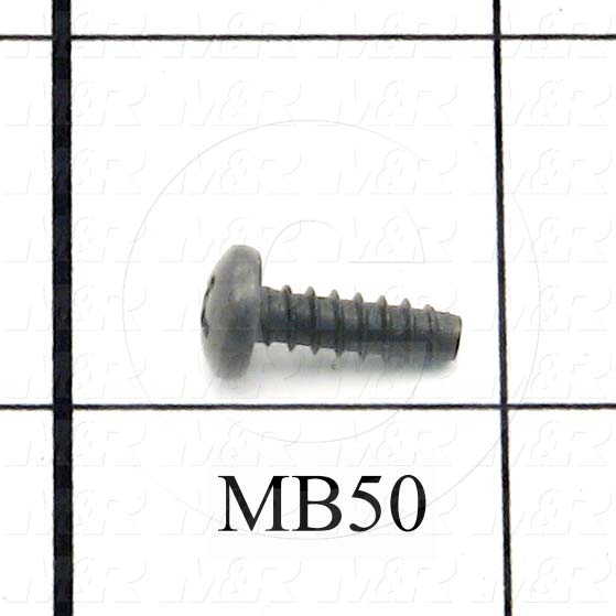 Thread-Forming, Head Pan Phillips, Thread Size #8, Screw Length 1/2 in., Material 1 Steel, Finish Black Oxide