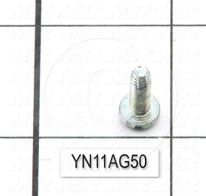 Thread-Forming, Standard ANSI, Head Pan Slotted, Thread Size 8-32, Screw Length 1/2 in., Material 1 Steel, Finish Nickel