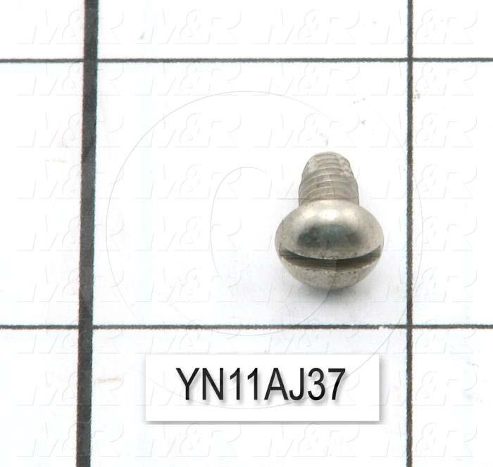 Thread-Forming, Standard ANSI, Head Round-Slotted, Thread Size 10-32, Screw Length 3/8", Material 1 Steel, Finish Nickel