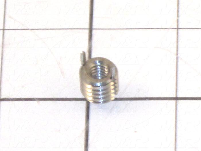Threaded Insert, 1/4-20" Inside Thread, 7/16-14 Outside Thread, Right Hand Thread Direction, With Four Locking Keys Thread Locking Type, Material Stainless Steel