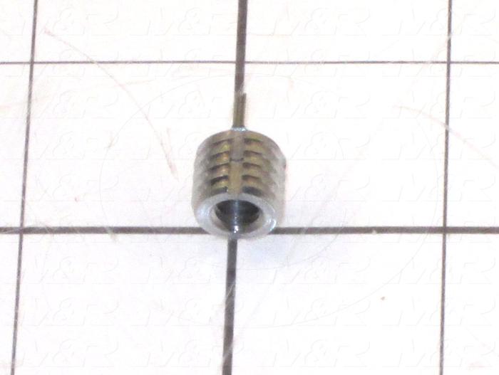 Threaded Insert, 1/4-20" Inside Thread, 7/16-14 Outside Thread, Right Hand Thread Direction, With Four Locking Keys Thread Locking Type, Material Stainless Steel