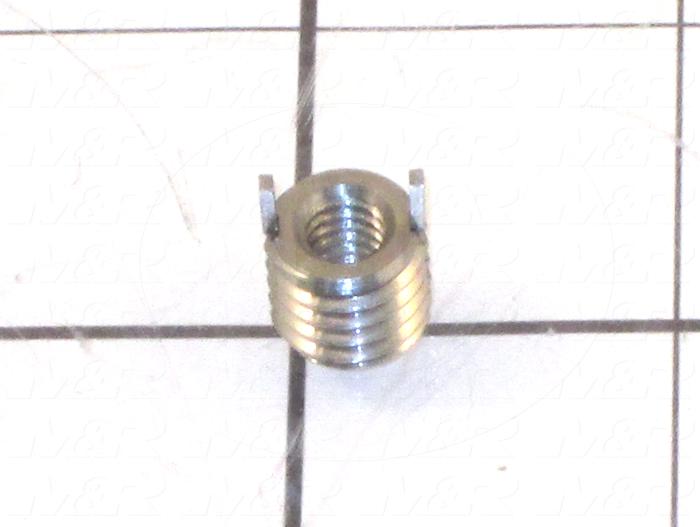Threaded Insert, 1/4-20" Inside Thread, 7/16-14 Outside Thread, Right Hand Thread Direction, With Four Locking Keys Thread Locking Type, Material Stainless Steel