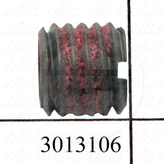 Threaded Insert, 3/8-16 Inside Thread, 9/16-12 Outside Thread, Right Hand Thread Direction, Self-Locking with Adhesive Seal Thread Locking Type, 0.52 in. Overall Length, Material Steel