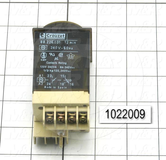 Timer, Count Down, 12 Minutes, 220VAC, Screw Terminal