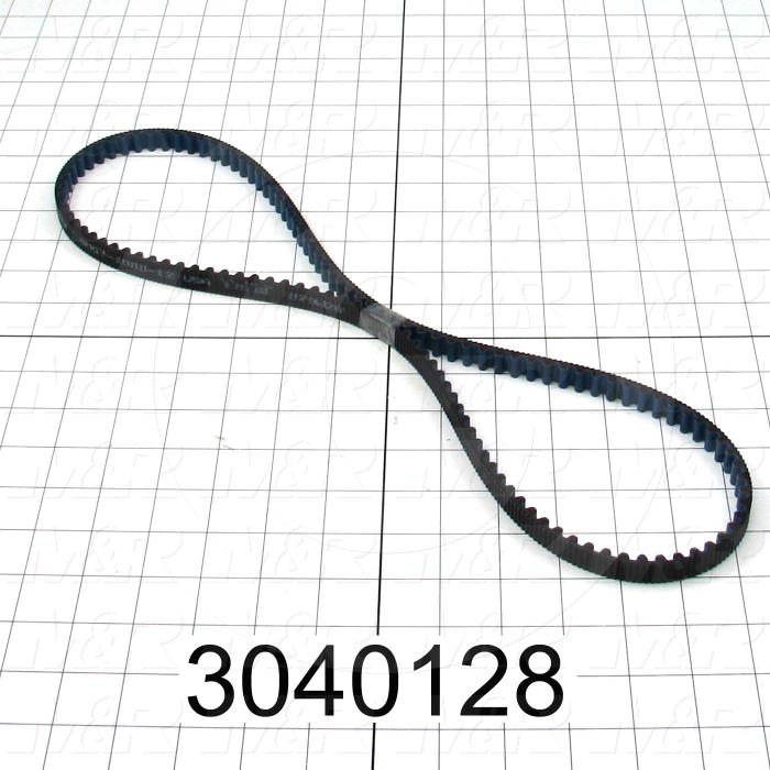Timing Belt, Closed Type, GT Profile, 8 mm Pitch, 1000 mm Length, 12 mm Width, 125 Teeth