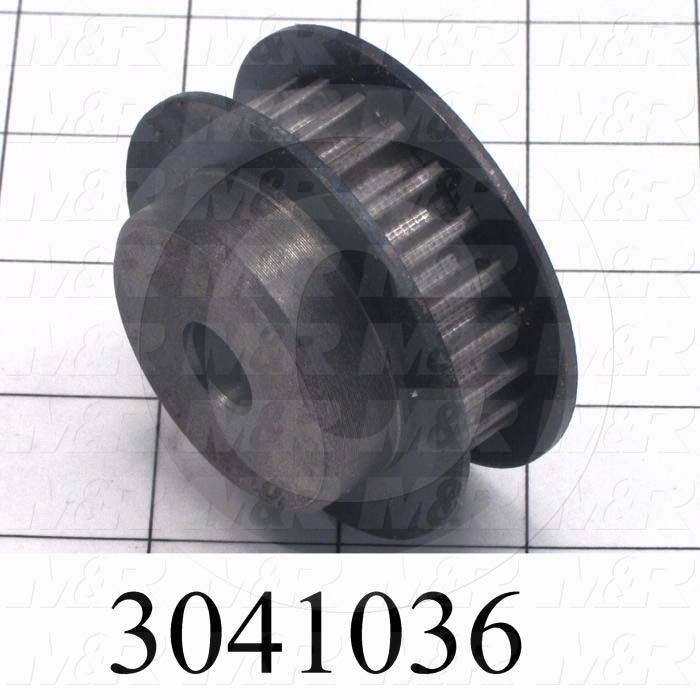 Timing Belt Pulley, 0.63 in. Bore Size, GT2 Tooth Profile, 22 Teeth, 8 mm Pitch, 2.610" Pitch Diameter, Steel Material, 12 mm Belt Width