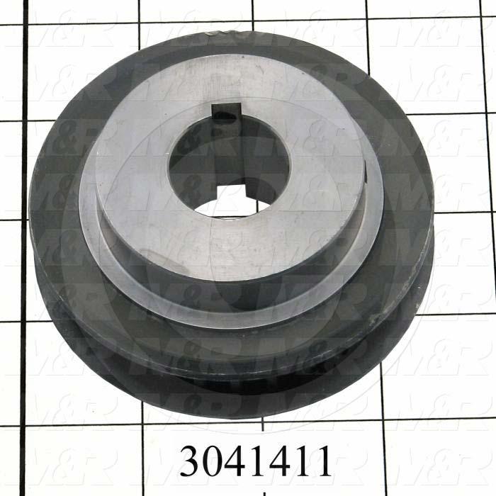 Timing Belt Pulley, 1.00" Bore Size, GT2 Tooth Profile, 30 Teeth, 8 mm Pitch, 3.450" Pitch Diameter, Steel Material, 12 mm Belt Width