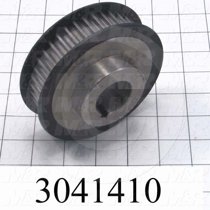 Timing Belt Pulley, 1.25" Bore Size, GT2 Tooth Profile, 40 Teeth, 8 mm Pitch, 4.010" Pitch Diameter, Steel Material, 21 mm Belt Width