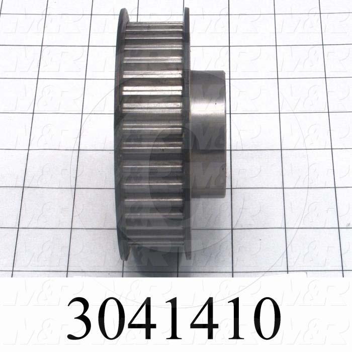 Timing Belt Pulley, 1.25" Bore Size, GT2 Tooth Profile, 40 Teeth, 8 mm Pitch, 4.010" Pitch Diameter, Steel Material, 21 mm Belt Width
