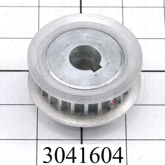 Timing Belt Pulley, 18 MM Bore Size, GT Tooth Profile, 22 Teeth, 8 mm Pitch, 2.56" Pitch Diameter, 1.46" Height, Aluminum Material, 12 mm Belt Width