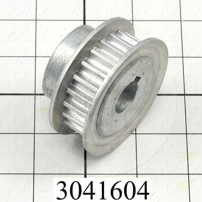 Timing Belt Pulley, 18 MM Bore Size, GT Tooth Profile, 22 Teeth, 8 mm Pitch, 2.56" Pitch Diameter, 1.46" Height, Aluminum Material, 12 mm Belt Width