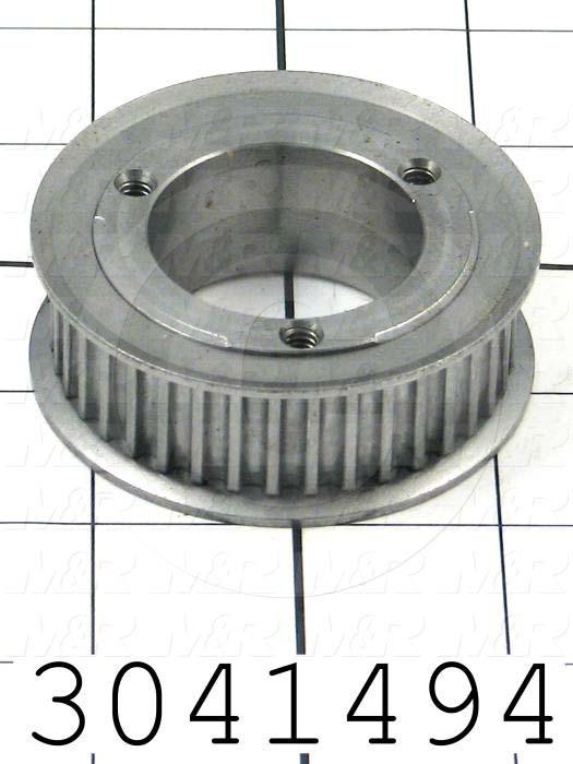Timing Belt Pulley, Q-D  JA Bushing Bore Type, HTD Tooth Profile, 38 Teeth, 5 mm Pitch, E1F Pulley Type, 2.660" Pitch Diameter, 0.84" Height, Aluminum Material, 15 mm Belt Width
