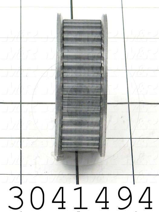 Timing Belt Pulley, Q-D  JA Bushing Bore Type, HTD Tooth Profile, 38 Teeth, 5 mm Pitch, E1F Pulley Type, 2.660" Pitch Diameter, 0.84" Height, Aluminum Material, 15 mm Belt Width