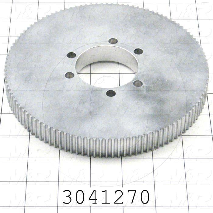 Timing Belt Pulley, Q-D SDS Bushing Bore Type, HTD Tooth Profile, 112 Teeth, 5 mm Pitch, C1 Pulley Type, 6.980" Pitch Diameter, 0.84" Height, Steel Material, 15 mm Belt Width