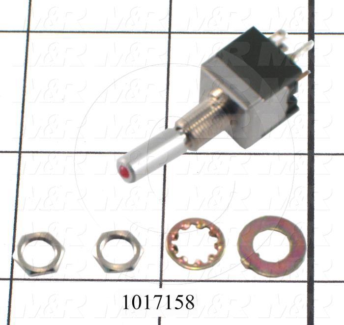 Toggle Switch, SPDT, Led Red, 125VAC, 6A